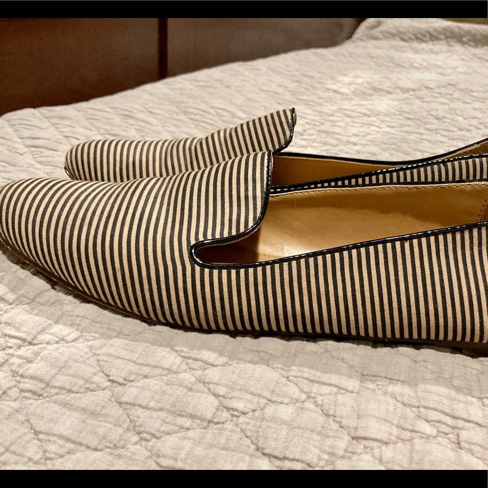 J Crew black and off white flats